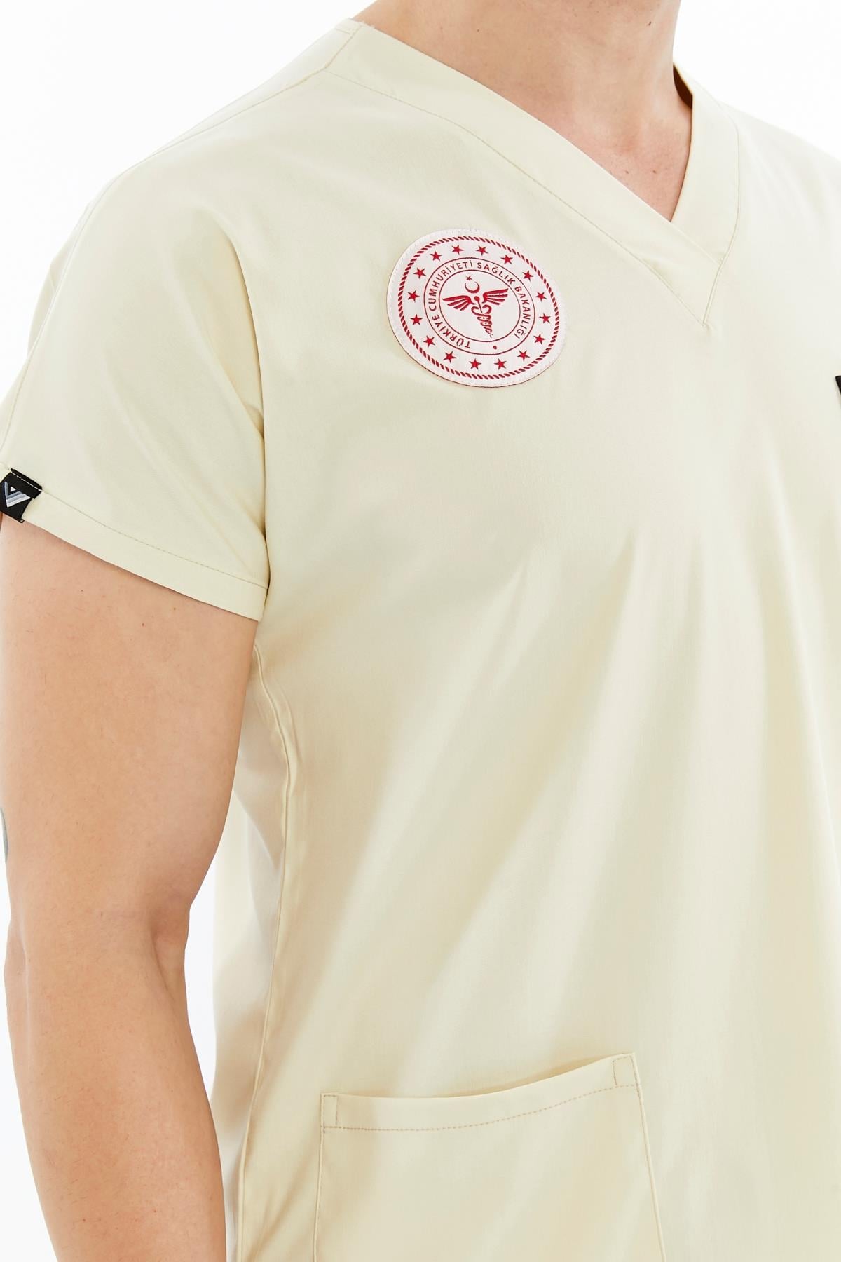 Basic - Tekniker,Teknisyen Forması Likralı Scrubs (Unisex) (Yeni Yönetmeliğe Uygun - Moth) (Tek Üst)