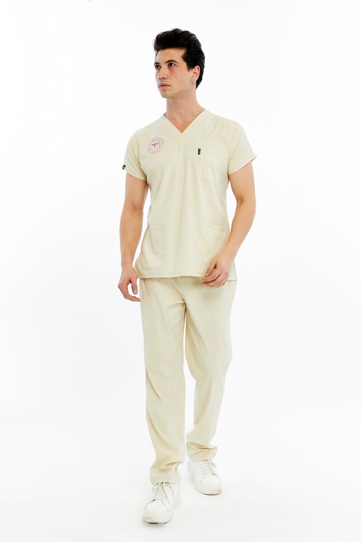 Basic - Tekniker,Teknisyen Forması Likralı Scrubs (Unisex) (Yeni Yönetmeliğe Uygun - Moth) (Takım)