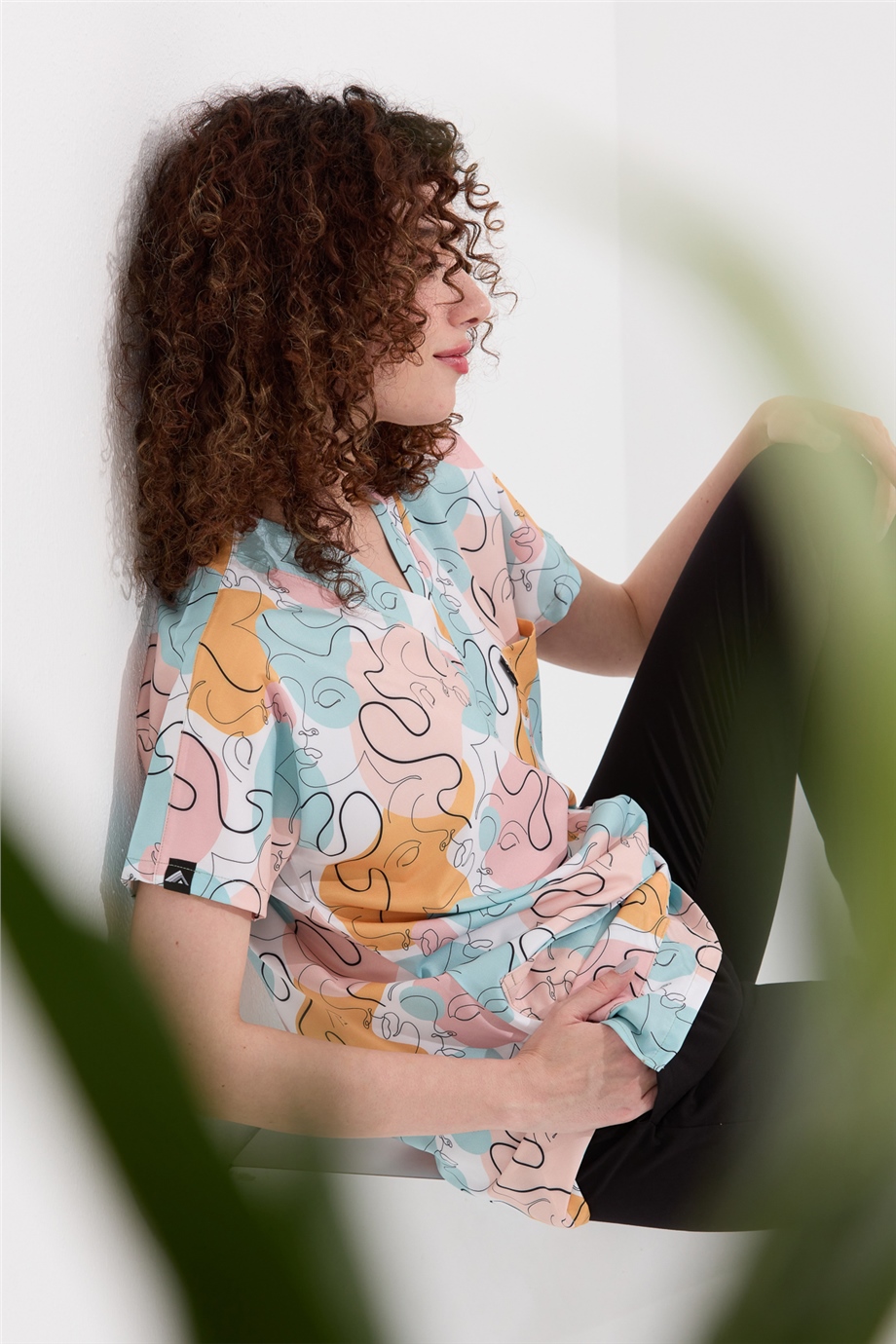 Carnival Basic -  Desenli Hemşire Doktor Veteriner Tek Üst Forma (UNISEX) / Suretler