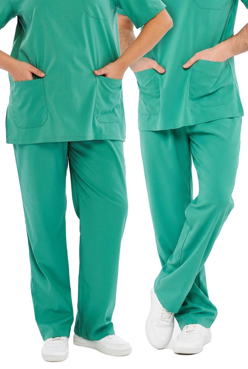 Comfy - Büyük Beden Ameliyathane Hizmetleri Forması Likralı Scrubs  (Yeni Klavuz - Frosty Spruce) (Pantolon)
