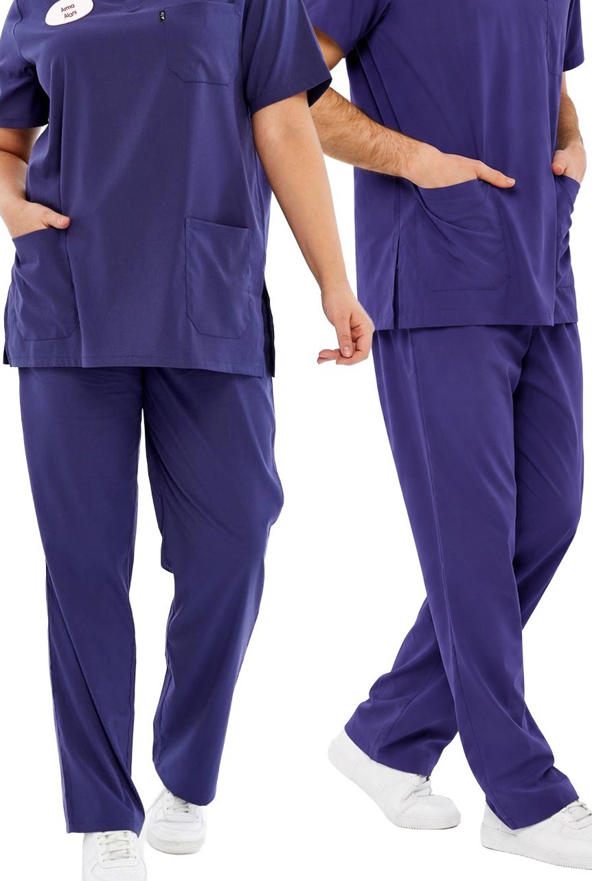 Comfy - Büyük Beden Hemşire Forması Likralı Scrubs  (Yeni Yönetmeliğe Uygun - Patriot Blue) (Pantolon)