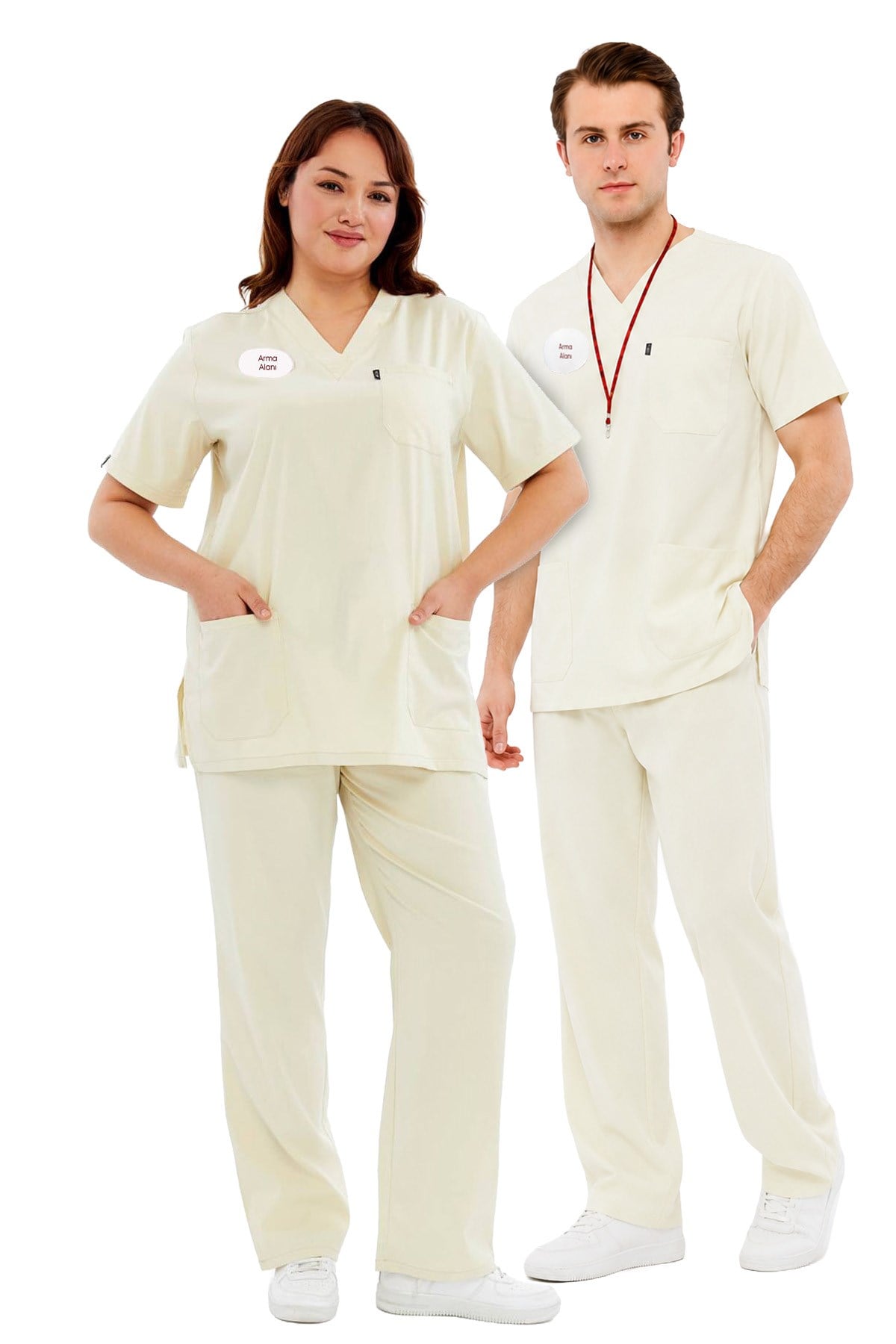 Comfy - Büyük Beden Tekniker,Teknisyen Forması Likralı Scrubs  (Yeni Yönetmeliğe Uygun - Moth) (Takım)