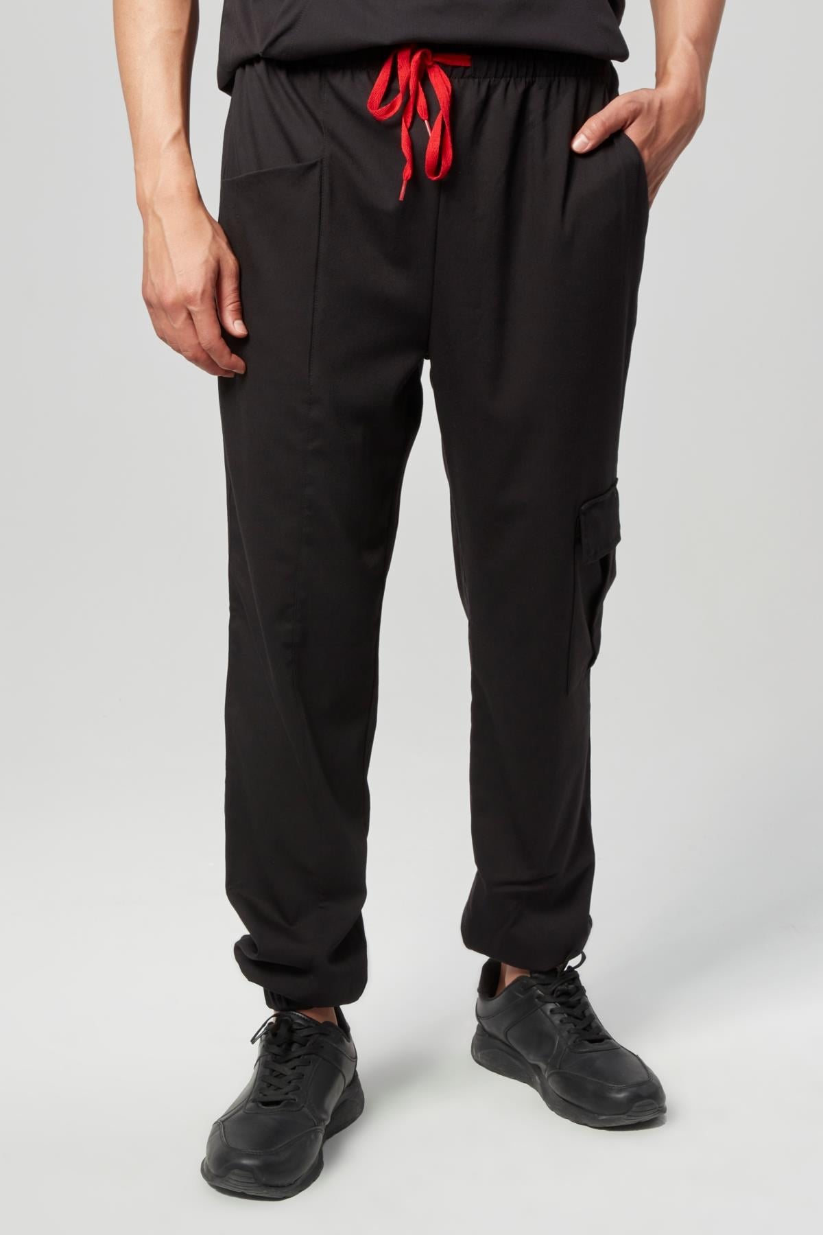 Extreme Cool Man - Premium Çift Yön Likralı Doktor Hemşire Tek Alt Forma (ERKEK), Kömür