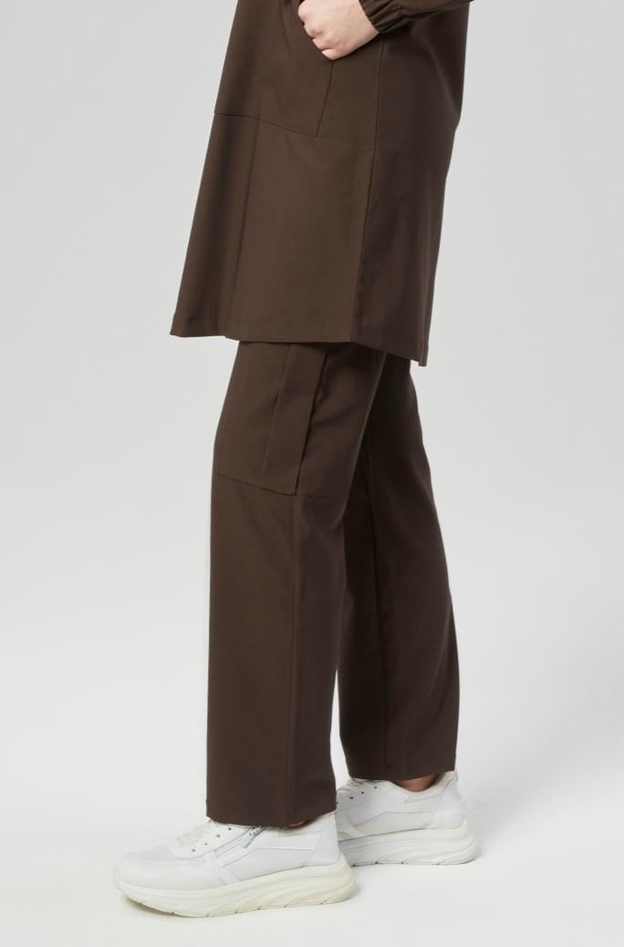 Extreme Cool Modest - Premium Çift Yön Likralı Doktor Hemşire Tek Alt Forma (KADIN), Acı Kahve