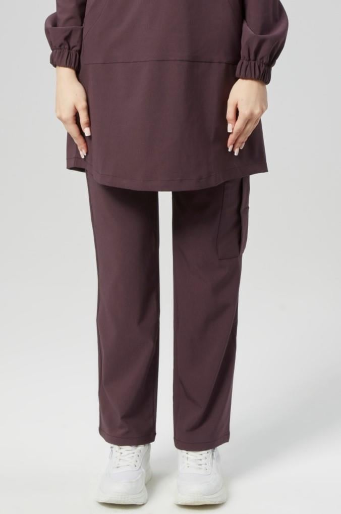 Extreme Cool Modest - Premium Çift Yön Likralı Doktor Hemşire Tek Alt Forma (KADIN), Mürdüm