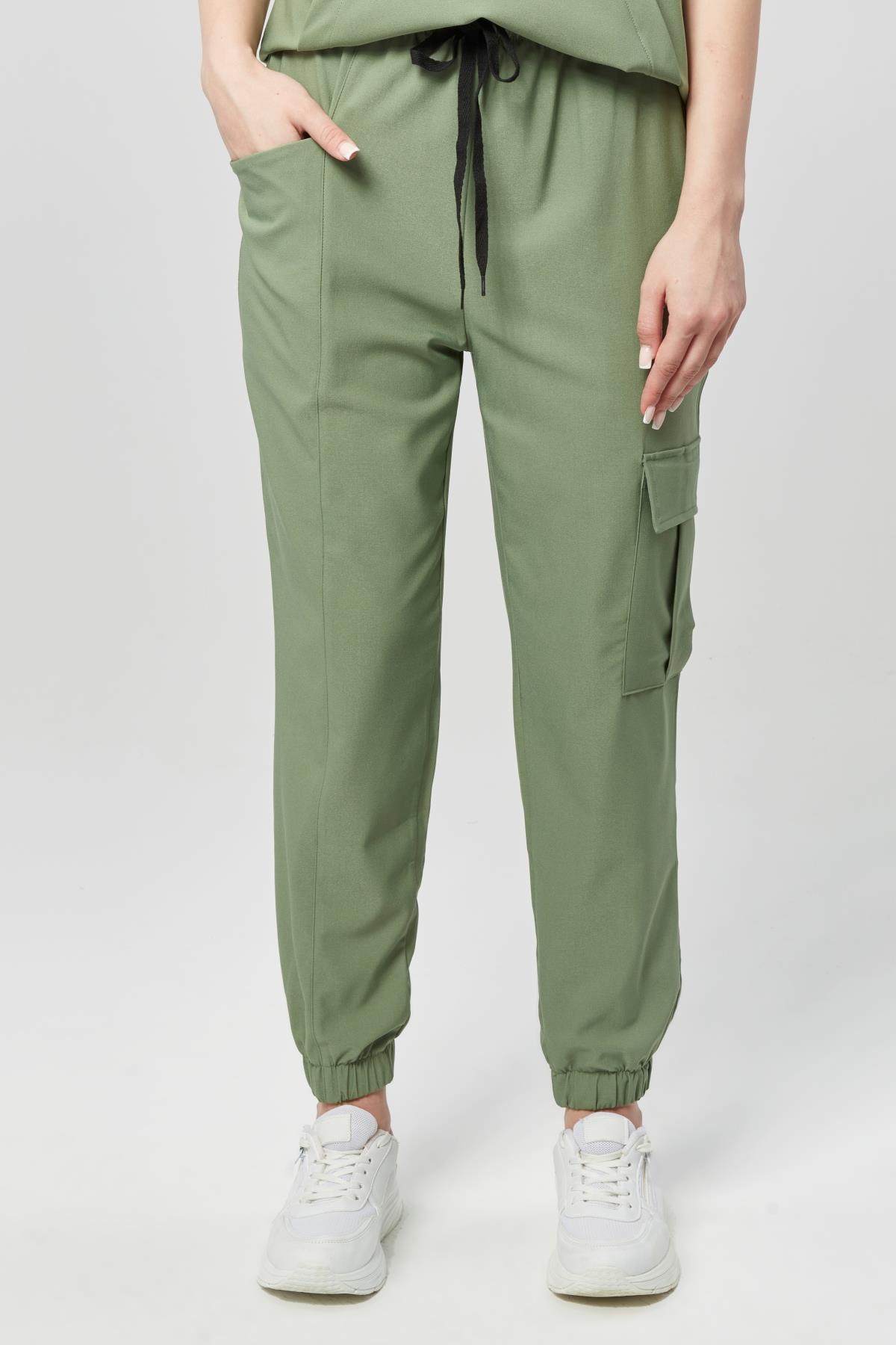 Extreme Cool Woman - Premium Çift Yön Likralı Doktor Hemşire Forma Takımı Scrubs Üniforma Cerrahi Takım (KADIN), Yosun