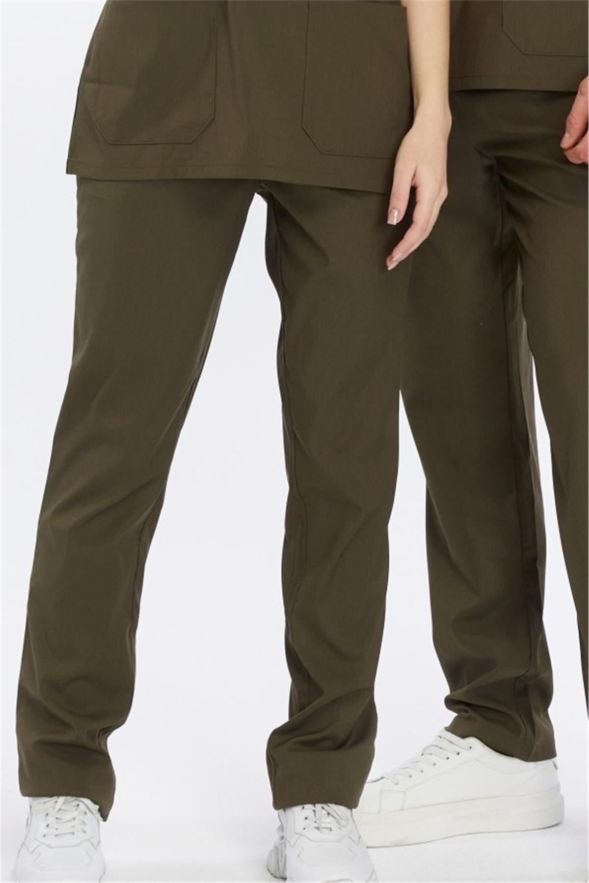 Happiness Basic - Likralı Doktor Hemşire Tek Alt Forma (UNISEX), Haki