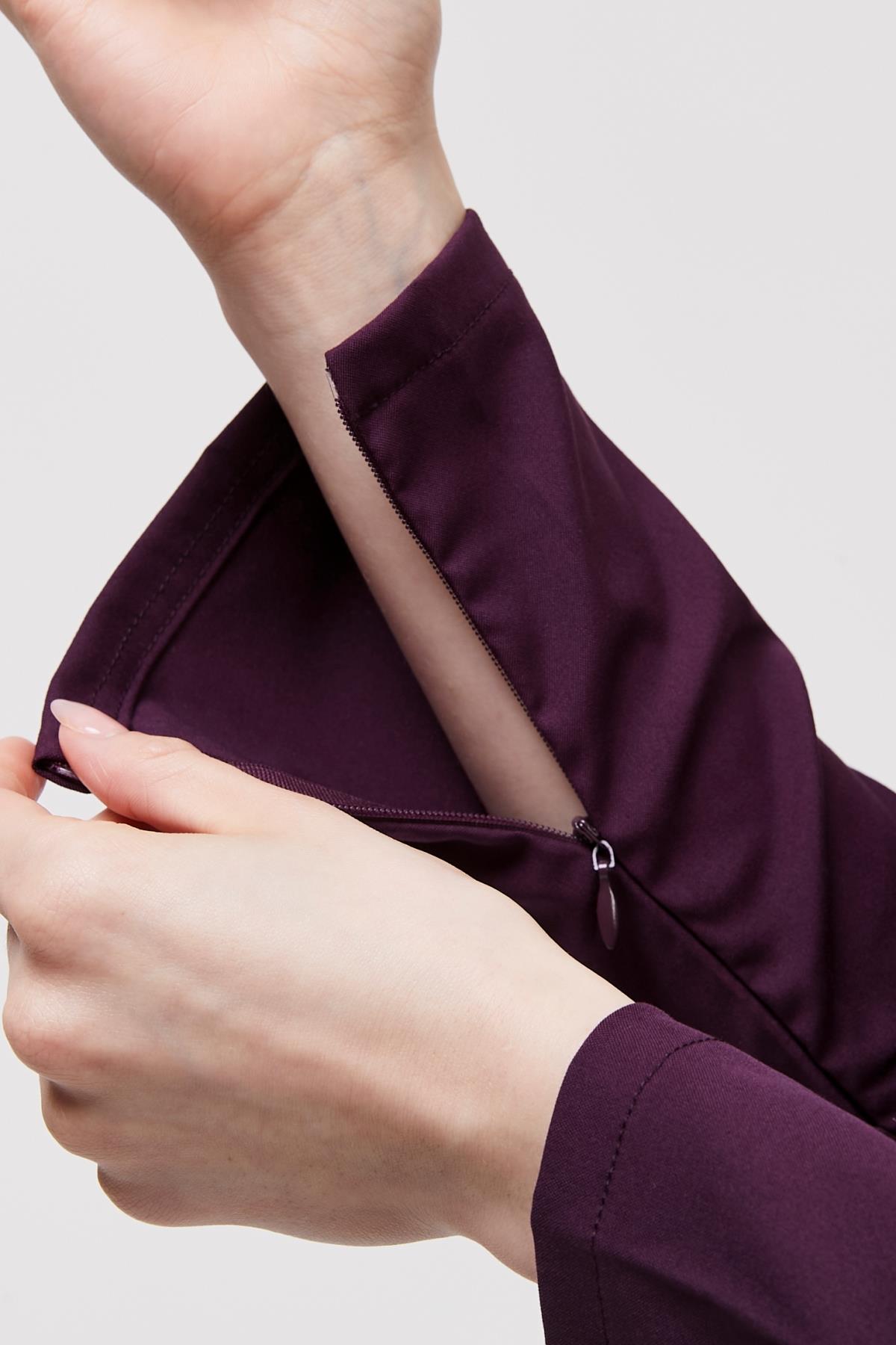 Happiness Modest - Likralı Doktor Hemşire Tesettür Tek Üst Forma, Mürdüm