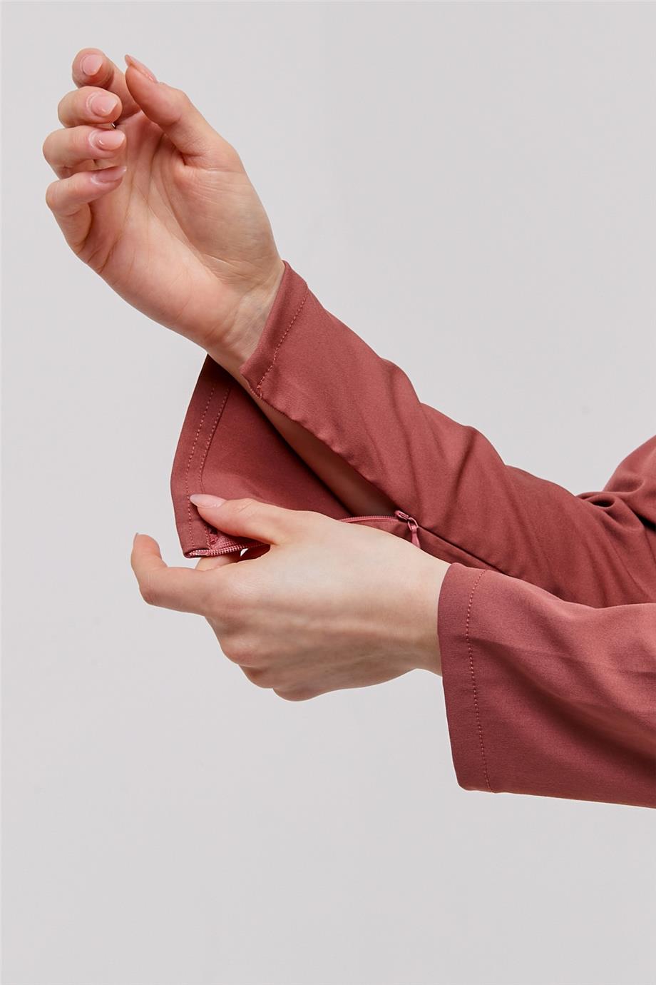 Happiness Modest - Likralı Doktor Hemşire Tesettür Forma Takımı Scrubs Üniforma Cerrahi Takım, Bisküvi