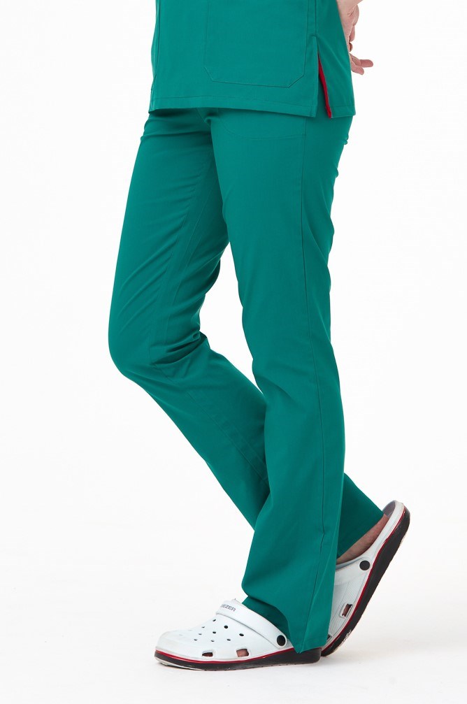 Happiness Spaniard - Likralı Doktor Hemşire Scrubs Tek Alt Cerrahi Forma (UNISEX), Cerrahi Yeşil