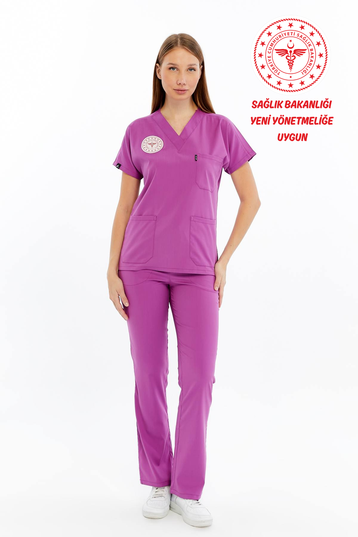 Spaniard - Ebe Forması Likralı Scrubs (Kadın) (Yeni Yönetmeliğe Uygun - Byzantium) (Takım)