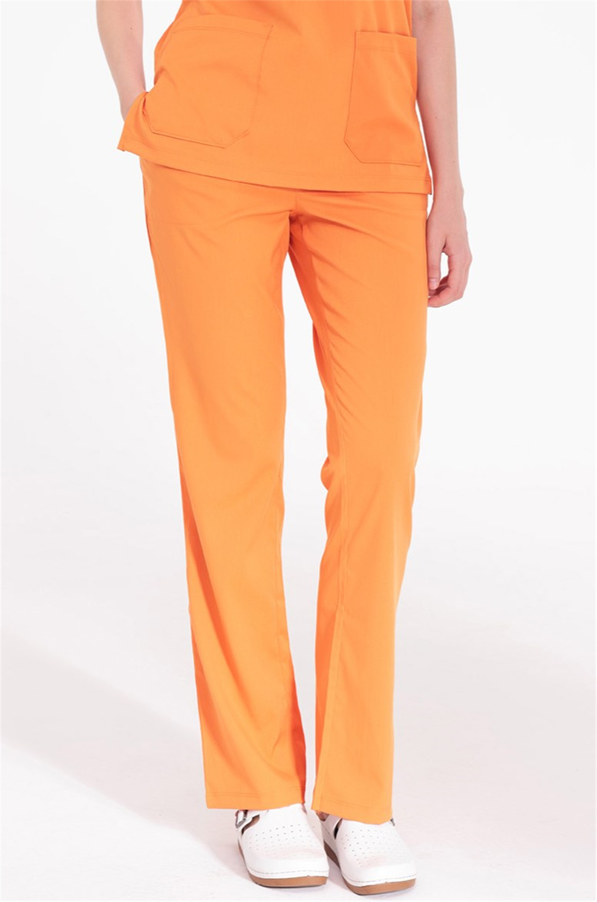 Spaniard - Klinik Destek Personeli Forması Likralı Scrubs (Kadın) (Yeni Yönetmeliğe Uygun - Orange Ochre) (Pantolon)