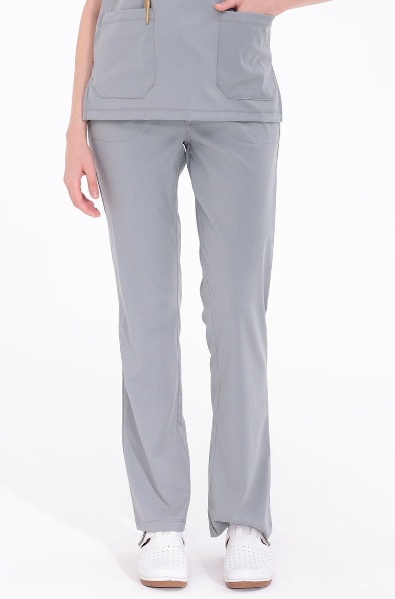 Spaniard - Teknik Hizmetler Forması Likralı Scrubs (Kadın) (Yeni Yönetmeliğe Uygun - Neutral Gray) (Pantolon)