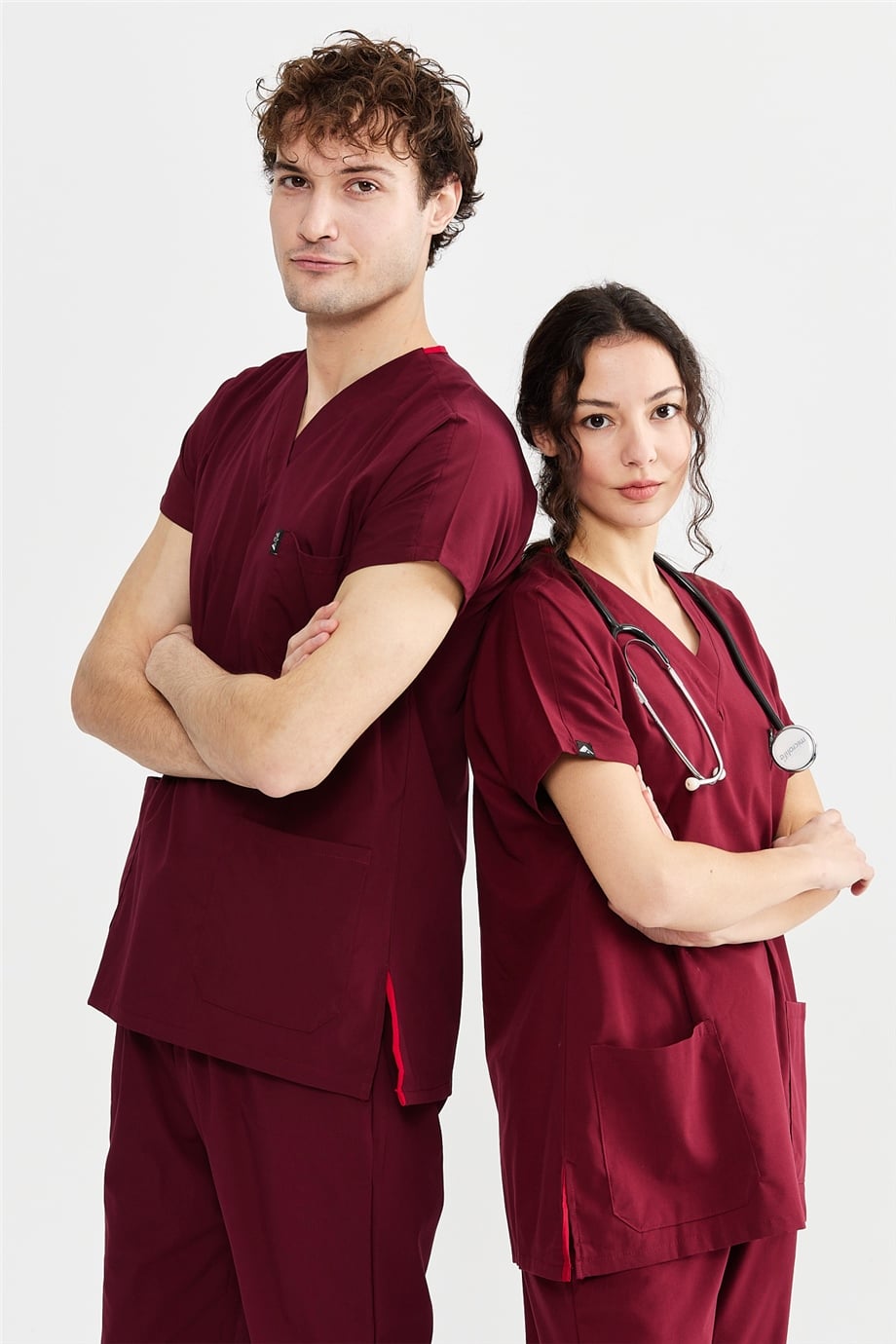 UltraLycra Basic - Doktor Hemşire Forma Takımı (UNISEX), Bordo