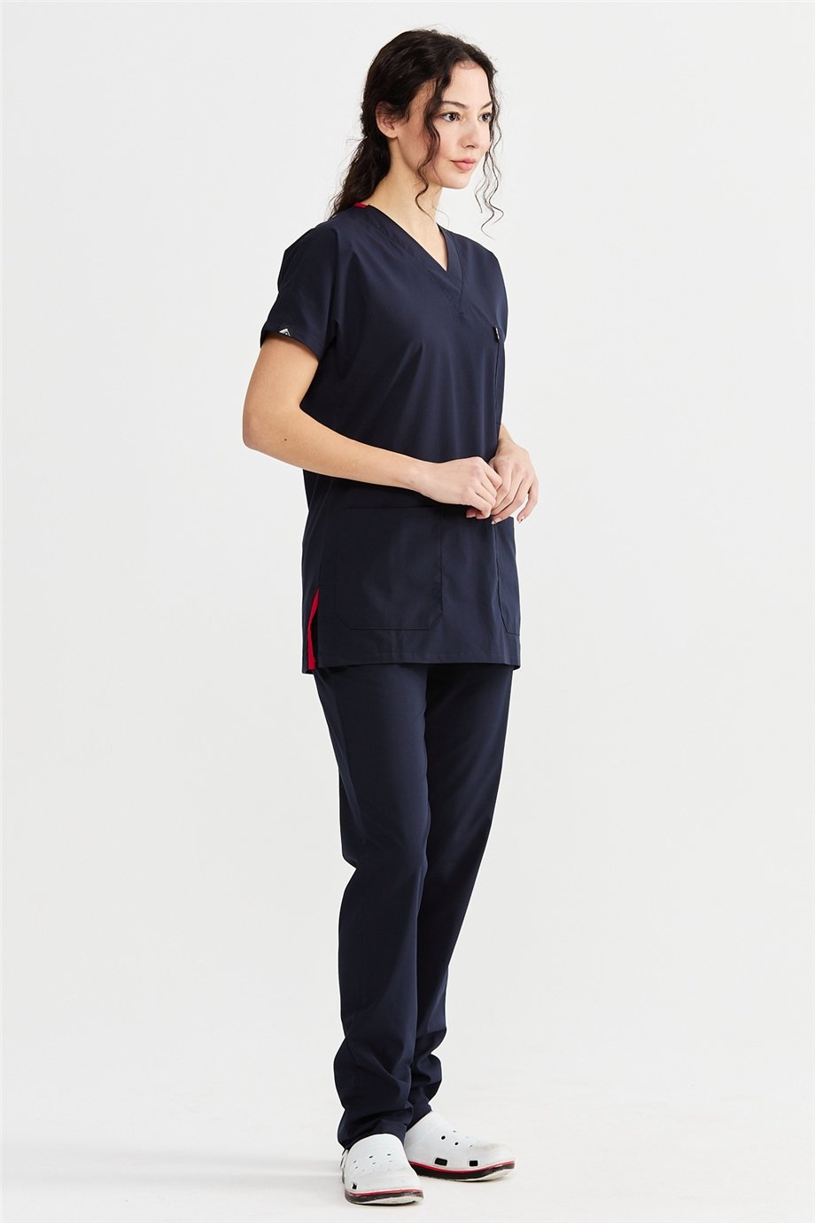 UltraLycra Basic - Likralı Doktor Hemşire Forma Takımı Scrubs Üniforma Cerrahi Takım (UNISEX), Lacivert