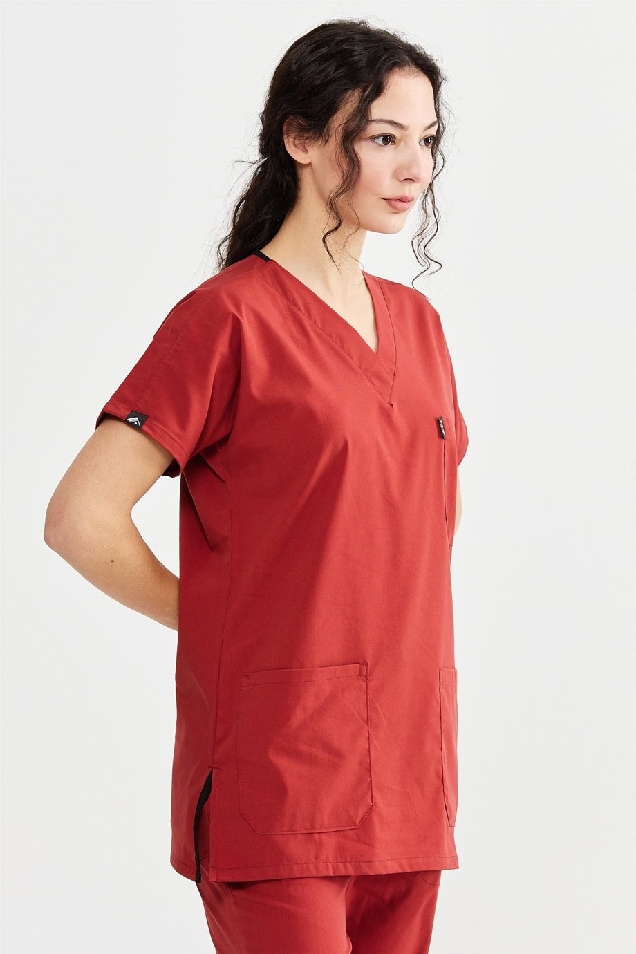 UltraLycra Basic - Likralı Doktor Hemşire Forma Takımı Scrubs Üniforma Cerrahi Takım (UNISEX), Kiremit