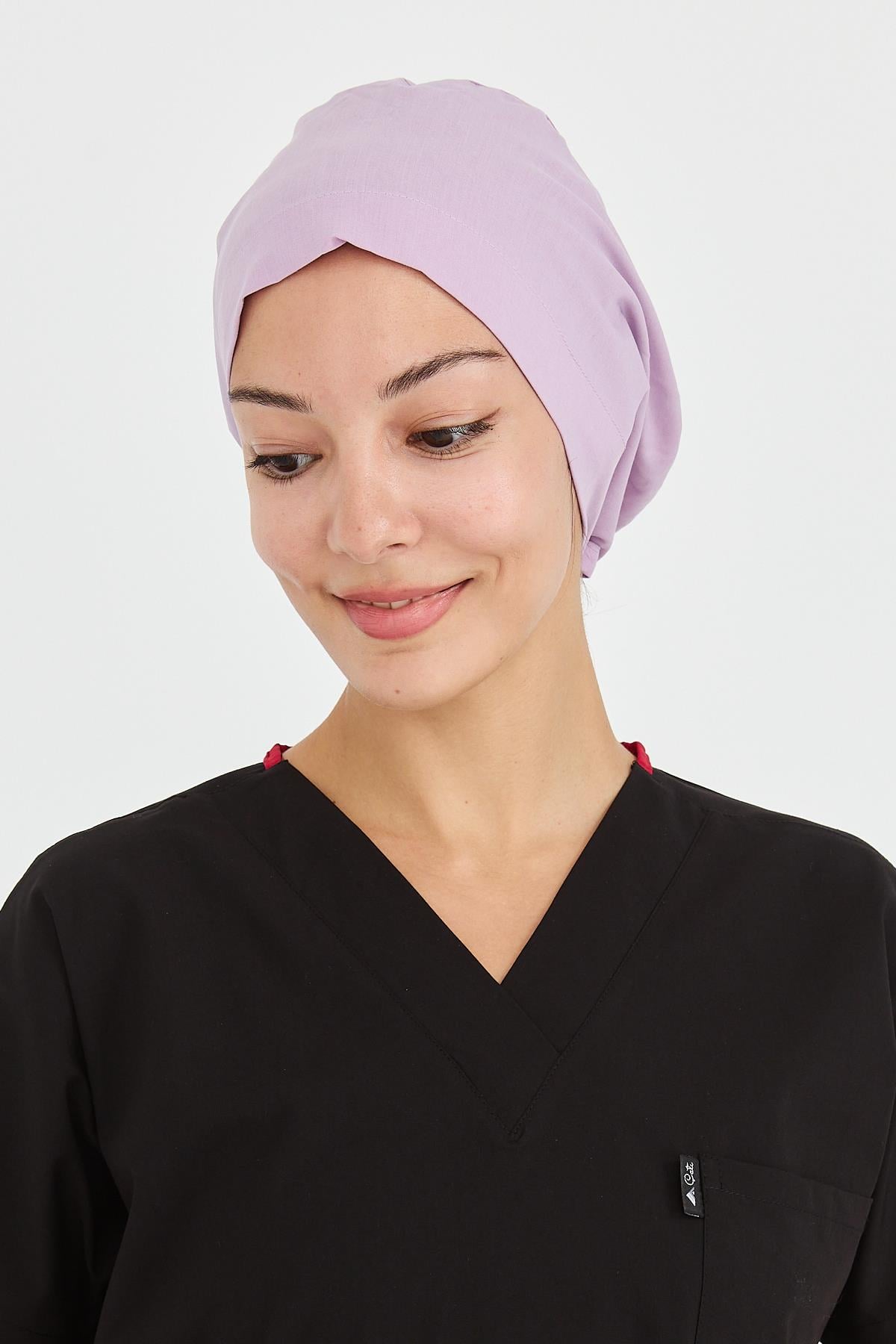 UltraLycra Doktor Hemşire Cerrahi Bone Aşçı Bonesi İş Bandanası, Lila