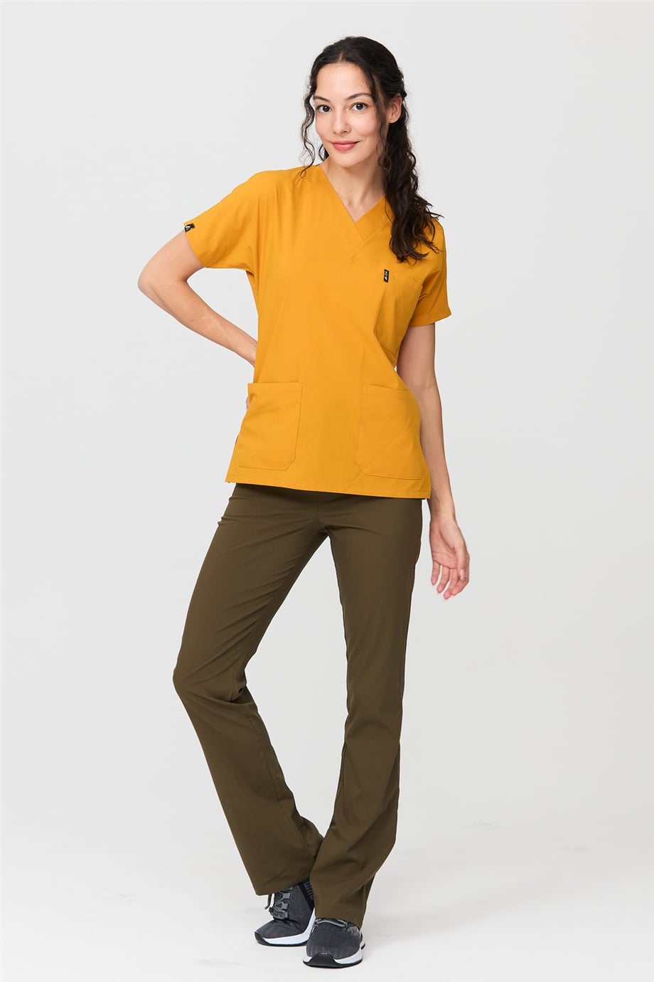 UltraLycra Harmony/Spaniard - Doktor Hemşire Forma Takımı (KADIN), Safran/Haki