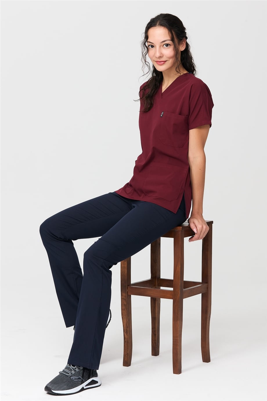 UltraLycra Harmony/Spaniard - Doktor Hemşire Forma Takımı (KADIN), Bordo/Laci