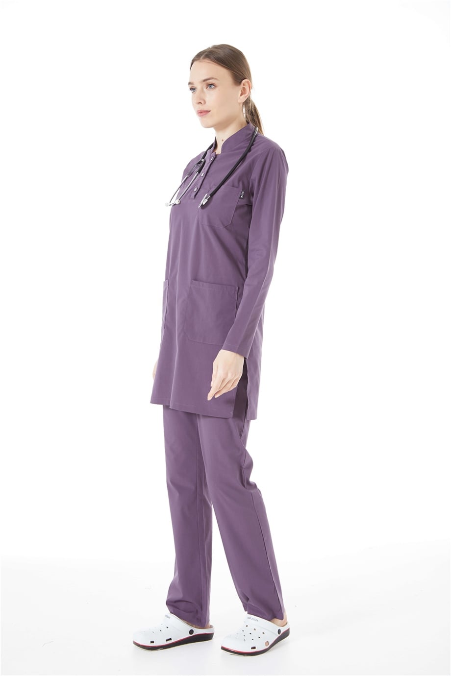 UltraLycra Modest - Doktor Hemşire Forma Takımı, Gül Kurusu