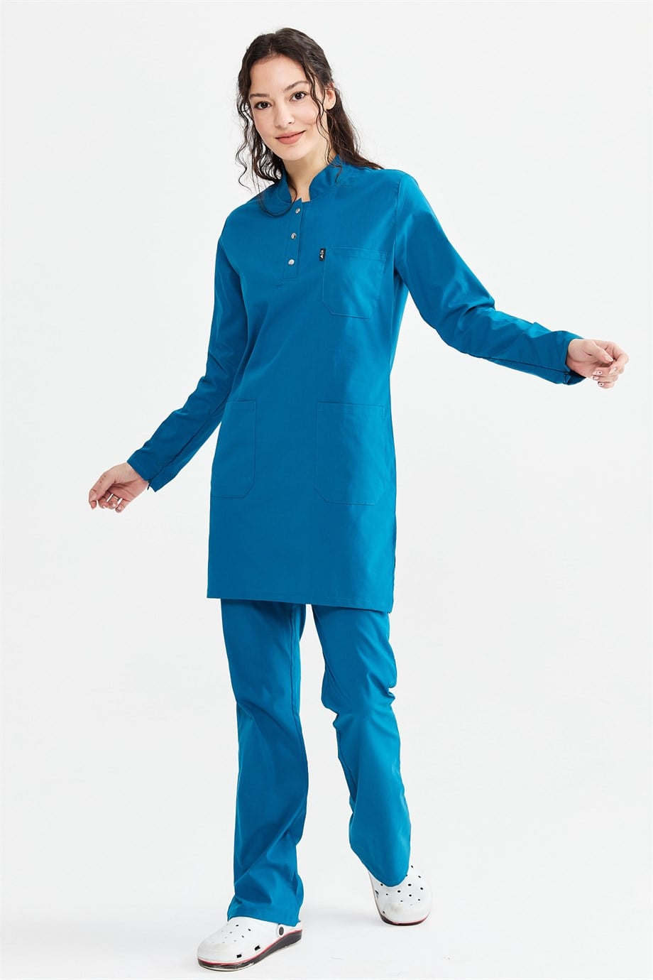 UltraLycra Modest - Doktor Hemşire Forma Takımı, Petrol Mavi