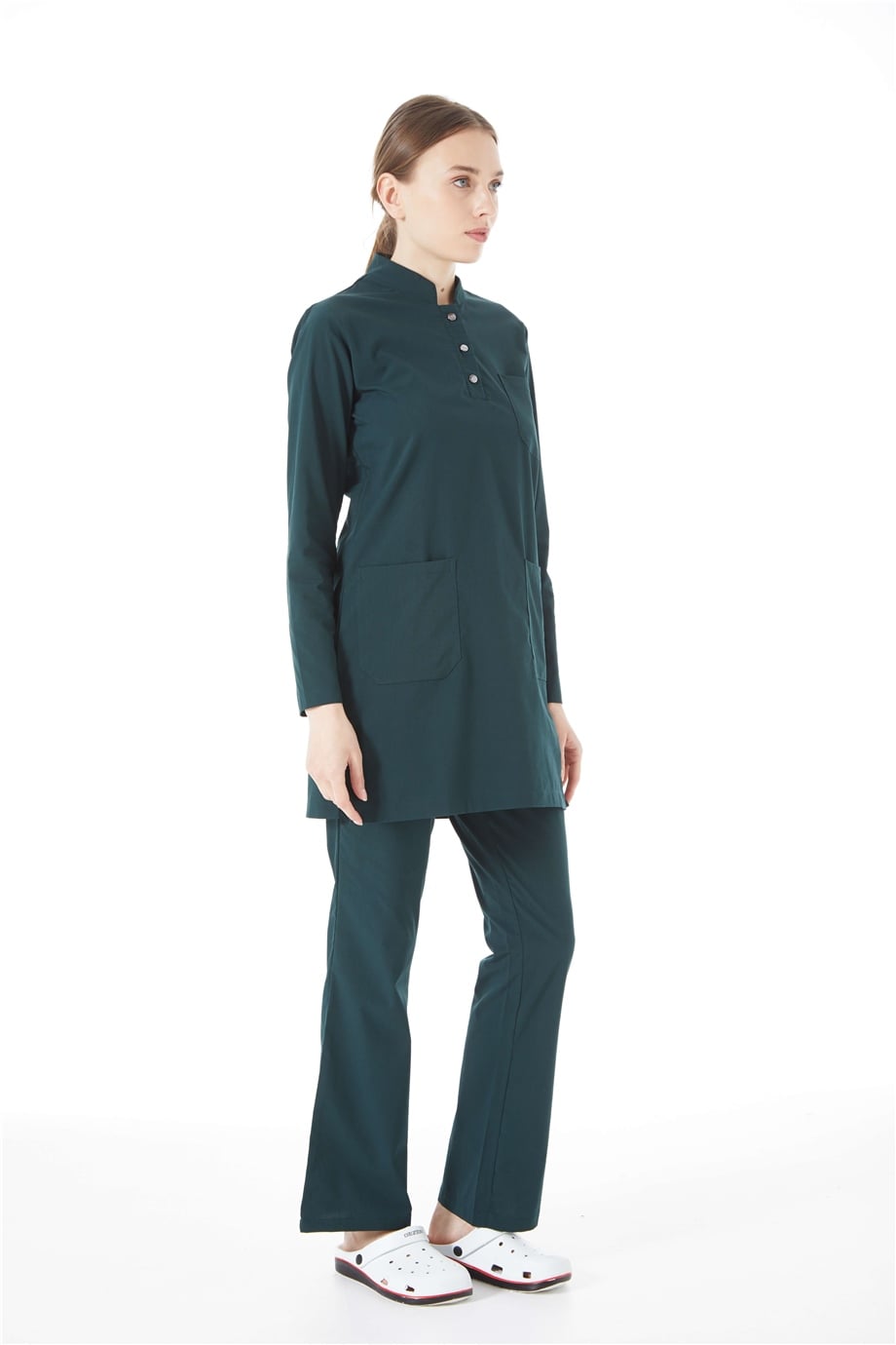 UltraLycra Modest - Doktor Hemşire Forma Takımı, Koyu Yeşil