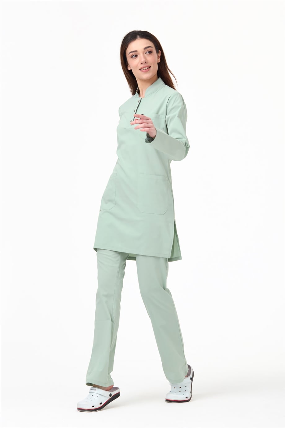 UltraLycra Modest - Doktor Hemşire Forma Takımı, Su Yeşili