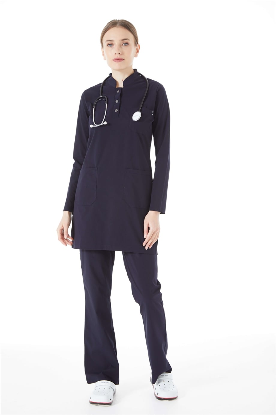 UltraLycra Modest - Doktor Hemşire Forma Takımı, Lacivert
