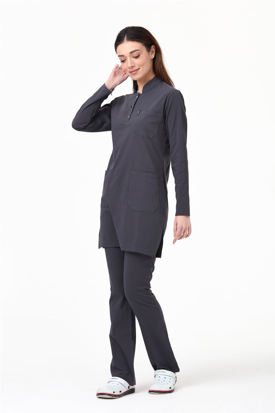 UltraLycra Modest - Doktor Hemşire Forma Takımı, Antrasit