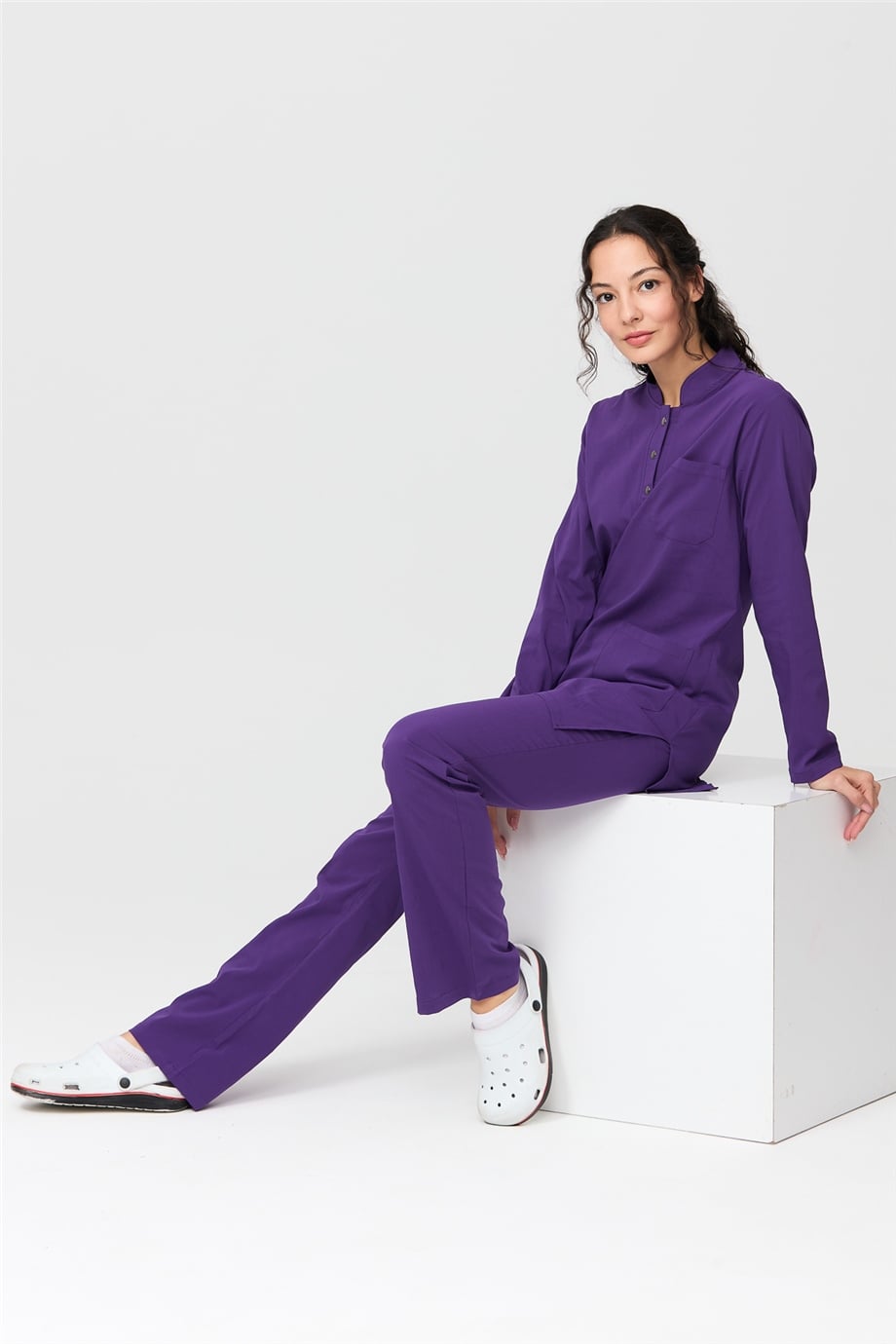 UltraLycra Modest - Doktor Hemşire Forma Takımı, Mor