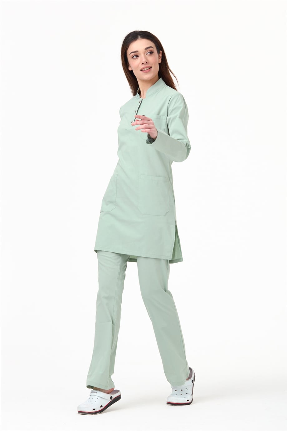 UltraLycra Modest - Doktor Hemşire Forma Takımı, Su Yeşili