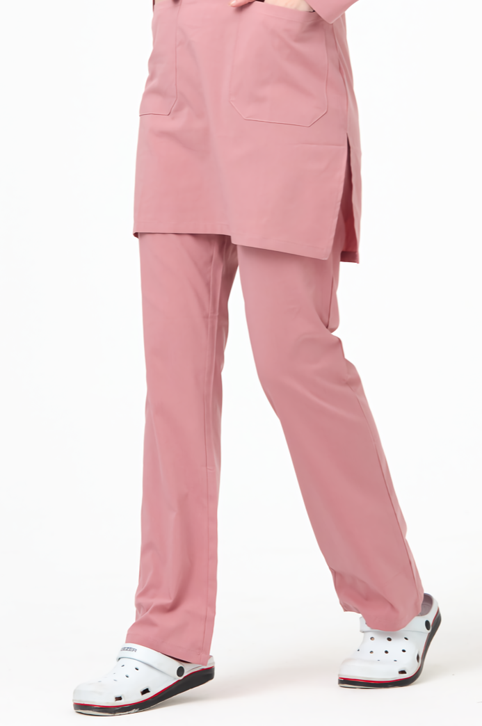 UltraLycra Modest - Likralı Doktor Hemşire Tesettür Tek Alt Forma, Bronz Pembe