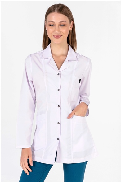 Alpaka Klasik Yaka 75 cm Doktor Hemşire Öğretmen Önlüğü (KADIN), Beyaz