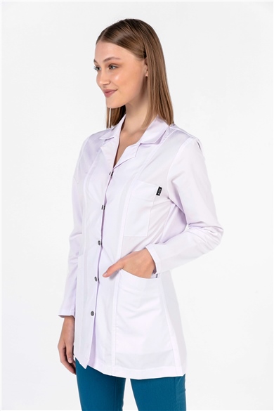 Alpaka Klasik Yaka 75 cm Doktor Hemşire Öğretmen Önlüğü (KADIN), Beyaz