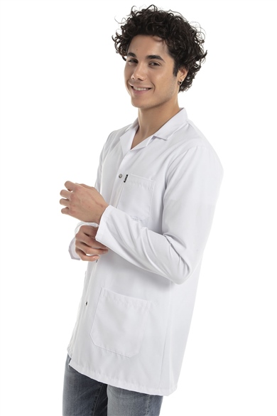 Alpaka Klasik Yaka 85 cm Doktor Hemşire Öğretmen Önlüğü (ERKEK), Beyaz