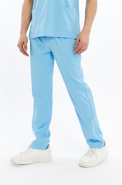 Basic - Doktor Forması Likralı Scrubs (Unisex) (Yeni Yönetmeliğe Uygun - Alaskan Blue) (Pantolon)