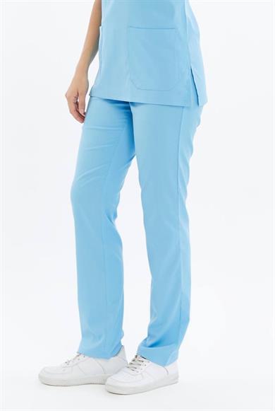 Basic - Doktor Forması Likralı Scrubs (Unisex) (Yeni Yönetmeliğe Uygun - Alaskan Blue) (Pantolon)