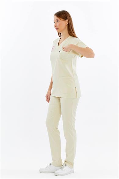 Basic - Tekniker,Teknisyen Forması Likralı Scrubs (Unisex) (Yeni Yönetmeliğe Uygun - Moth) (Takım)