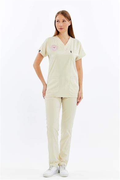Basic - Tekniker,Teknisyen Forması Likralı Scrubs (Unisex) (Yeni Yönetmeliğe Uygun - Moth) (Takım)