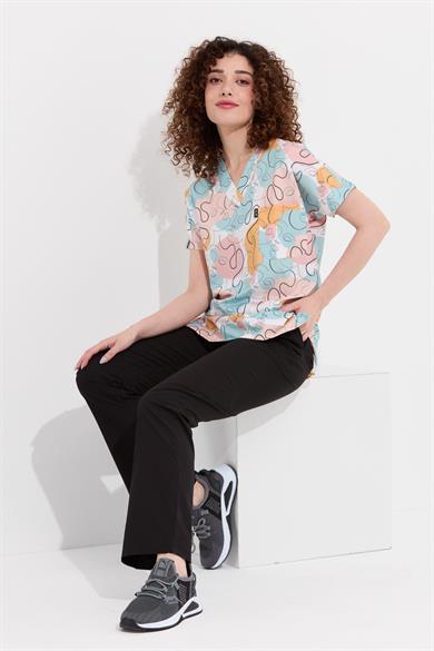 Carnival Basic - Desenli Hemşire Doktor Veteriner Tek Üst Forma (UNISEX), Suretler