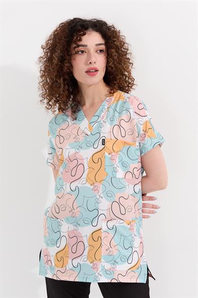 Carnival Basic - Desenli Hemşire Doktor Veteriner Tek Üst Forma (UNISEX), Suretler