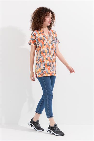 Carnival Basic - Desenli Hemşire Doktor Veteriner Tek Üst Forma (UNISEX), Pati