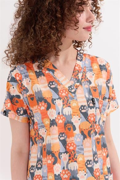 Carnival Basic - Desenli Hemşire Doktor Veteriner Tek Üst Forma (UNISEX), Pati