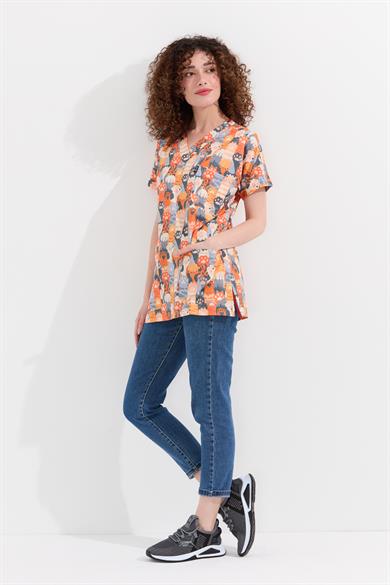 Carnival Basic - Desenli Hemşire Doktor Veteriner Tek Üst Forma (UNISEX), Pati