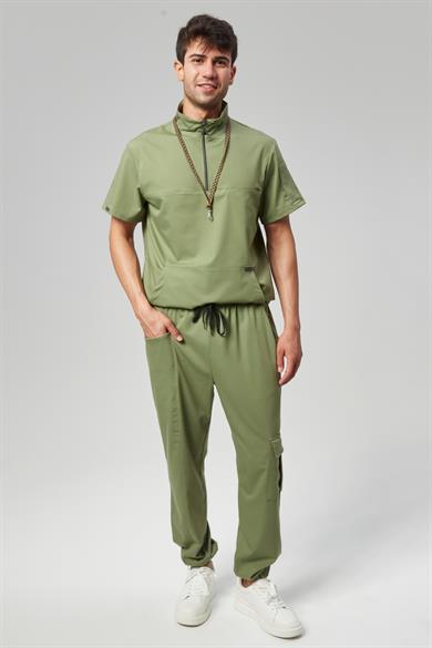 Extreme Cool Man - Premium Çift Yön Likralı Doktor Hemşire Forma Takımı (ERKEK), Yosun