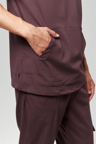 Extreme Cool Man - Premium Çift Yön Likralı Doktor Hemşire Tek Üst Forma (ERKEK), Mürdüm