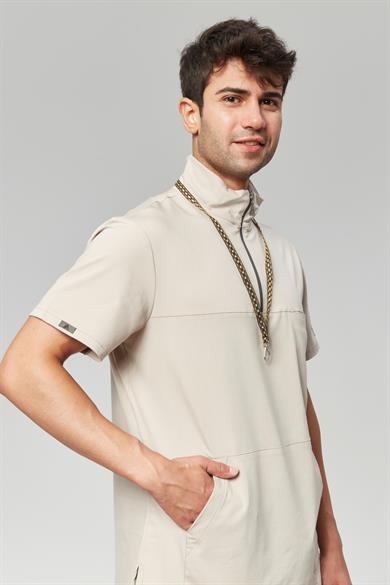 Extreme Cool Man - Premium Çift Yön Likralı Doktor Hemşire Tek Üst Forma (ERKEK), Kumsal