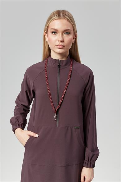 Extreme Cool Modest - Premium Çift Yön Likralı Doktor Hemşire Forma Takımı Scrubs Üniforma Cerrahi Takım (KADIN), Mürdüm