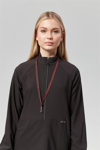 Extreme Cool Modest - Premium Çift Yön Likralı Doktor Hemşire Tek Üst Forma (KADIN), Kömür