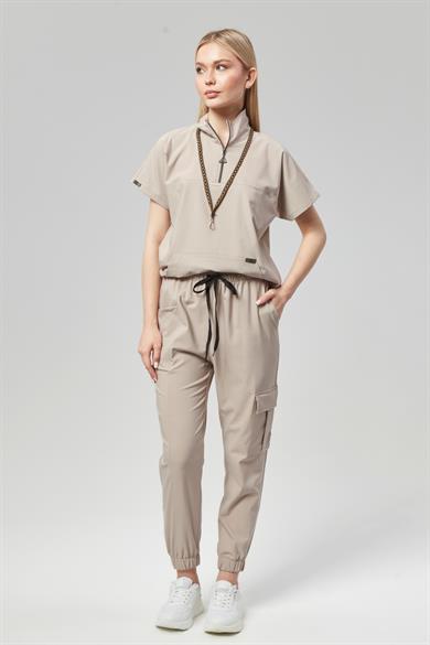 Extreme Cool Woman - Premium Çift Yön Likralı Doktor Hemşire Forma Takımı (KADIN), Kumsal